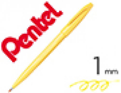 Caneta pentel com ponta de fibra sign pen na cor amarelo , Pentel , 152520 , 4902506975614